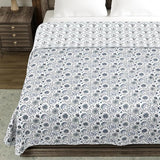 BLOCKS OF INDIA Polycotton Double Dohar /Blanket for Summer (GREY JAAL DULL COTTON)