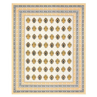 King Size Pure Cotton Hand Block Print Bedsheet (YELLOW GREY ROSE)
