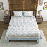 BLOCKS OF INDIA Hand Block Printed Cotton Super King Size Bedsheet(270x 270)