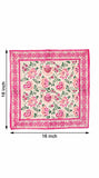 Hand Block Print Cotton Table Napkin (Pink jaal)