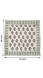 Hand Block Print Cotton Table Napkin (Pink Grey Buti)