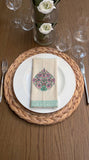Hand Block Print Cotton Table Napkin (Turq Buta)