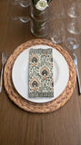 Hand Block Print Cotton Table Napkin (Brown Jaal)