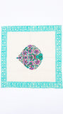 Hand Block Print Cotton Table Napkin (Turq Buta)