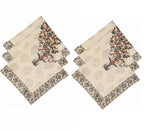 Hand Block Print Cotton Table Napkin (Brown Buta)