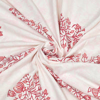 BLOCKS OF INDIA Hand Block Print Cotton King Size Bedsheet (Maroon Pot)