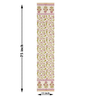 BLOCKS OF INDIA Hand Block Printed Cotton Table Runner for Center/Dining Table (33 x 180 cm) (Pink Rose)