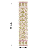 BLOCKS OF INDIA Hand Block Printed Cotton Table Runner for Center/Dining Table (33 x 180 cm) (Pink Rose)