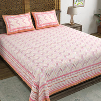 BLOCKS OF INDIA Hand Block Printed 300 TC Cotton Super King Size Bedsheet(106 x 106)