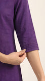 Women Solid Kurta With Trouser (Purple)