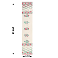 BLOCKS OF INDIA Hand Block Printed Cotton Table Runner for Center/Dining Table (33 x 180 cm) (Red Anar)