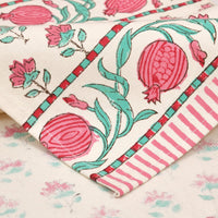 BLOCKS OF INDIA Hand Block Printed Cotton Table Runner for Center/Dining Table (33 x 180 cm) (Red Anar)