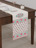 BLOCKS OF INDIA Hand Block Printed Cotton Table Runner for Center/Dining Table (33 x 180 cm) (Red Anar)