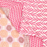 Cotton Single Size Quilt Hand Block Print for Light Winters (150x225 cm)