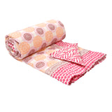 Cotton Single Size Quilt Hand Block Print for Light Winters (150x225 cm)