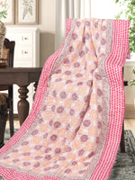 Cotton Single Size Quilt Hand Block Print for Light Winters (150x225 cm)