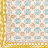 Cotton Single Size Quilt Hand Block Print for Light Winters (150x225 cm)