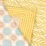 Cotton Single Size Quilt Hand Block Print for Light Winters (150x225 cm)