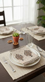 Hand Block Print Cotton Table Napkin (Brown Buta)
