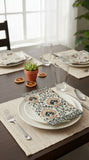 Hand Block Print Cotton Table Napkin (Brown Jaal)