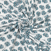 BLOCKS OF INDIA Hand Block Print Cotton King Size Bedsheet (Blue Buti)