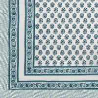 BLOCKS OF INDIA Hand Block Print Cotton King Size Bedsheet (Blue Buti)
