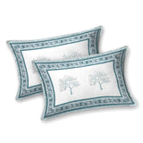 BLOCKS OF INDIA Hand Block Print Cotton King Size Bedsheet (Blue Buti)