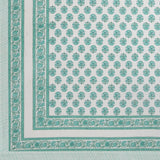BLOCKS OF INDIA Hand Block Print Cotton King Size Bedsheet (Green Buti)