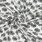 BLOCKS OF INDIA Hand Block Print Cotton King Size Bedsheet (Grey buti)