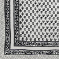 BLOCKS OF INDIA Hand Block Print Cotton King Size Bedsheet (Grey buti)