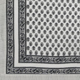 BLOCKS OF INDIA Hand Block Print Cotton King Size Bedsheet (Grey buti)