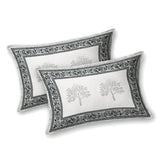 BLOCKS OF INDIA Hand Block Print Cotton King Size Bedsheet (Grey buti)