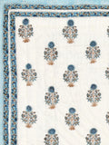 Cotton Medium/Queen Size Quilt Hand Block Print for Light Winters (70 x 100 Inches) (Blue Buta)