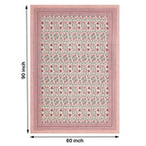 Pure Cotton Table Cloth Rajasthani Hand Block Printed (Pink Floral)