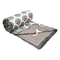 King Size Quilt/Rajai Cotton Hand Block Print  (90 inch X 108 inch) Rajai Razai