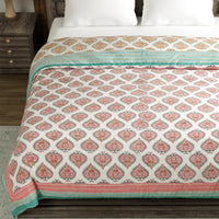 King Size Quilt/Rajai Cotton Hand Block Print  (90 inch X 108 inch) Rajai Razai