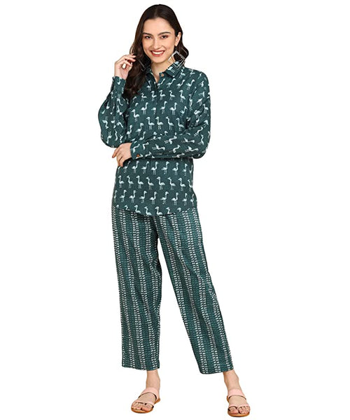 BLOCKS OF INDIA Cotton Block Print Co ords Sets (Shirt and Pant with pocket)