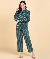 BLOCKS OF INDIA Cotton Block Print Co ords Sets (Shirt and Pant with pocket)