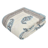Cotton Single Size Quilt Hand Block Print for Light Winters (60x90 Inches) Rajai Razai