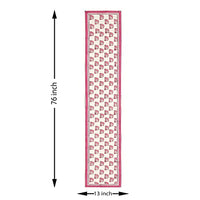Cotton Table Runner for Center/Dining Table (33 x 180 Centimeter) (Maroon Auto)