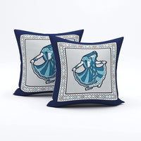 BLOCKS OF INDIA Diwan Set Cotton 8 Piece | Deewan Printed Bedsheet Sets for Living Room Hall (Set of 8 Piece, 1-Bed Sheet | 2-Bolster Cover | 5-Cushion Cover (Color 18)