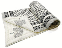 Cotton Single Size Quilt/ Rajai Hand Block Print for Light Winters (60x90 Inches) Rajai Razai