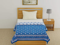 Cotton Single Size Quilt Hand Block Print for Light Winters (60x90 Inches) Rajai Razai