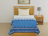 Cotton Single Size Quilt Hand Block Print for Light Winters (60x90 Inches) Rajai Razai