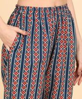 BLOCKS OF INDIA COTTON COMFORT FIT KURTA SET (KNEE LENGTH KURTA AND PANTS WITH 2 POCKETS)