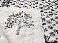 Cotton Single Size Quilt/ Rajai Hand Block Print for Light Winters (60x90 Inches) Rajai Razai