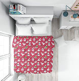 BLOCKS OF INDIA Cotton 3.5 X 5 Feet Kids Blanket, Red Bear