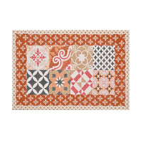 King Size Pure Cotton Hand Block Print Bedsheet (Orange Chokdi)