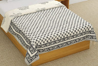 Cotton Single Size Quilt/ Rajai Hand Block Print for Light Winters (60x90 Inches) Rajai Razai