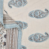 Cotton Single Size Quilt Hand Block Print for Light Winters (60x90 Inches) Rajai Razai